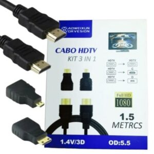 HDMI 3 EN 1 , HDMI A HDMI , MINI, Y MICRO 1.5 METR