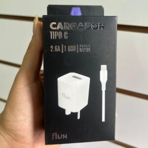 CARGADOR FLUX 2.6amp 1USB + CABLE TIPO C